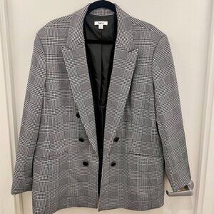 Bar III Women's Houndstooth Double-Breasted Boyfriend Blazer Black & White XXL